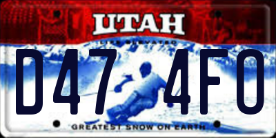 UT license plate D474FO
