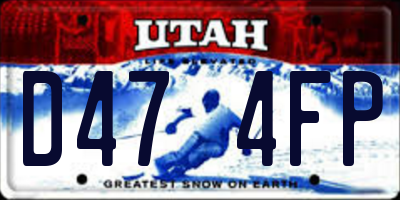 UT license plate D474FP