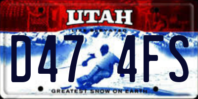 UT license plate D474FS