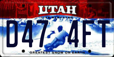UT license plate D474FT