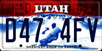 UT license plate D474FV