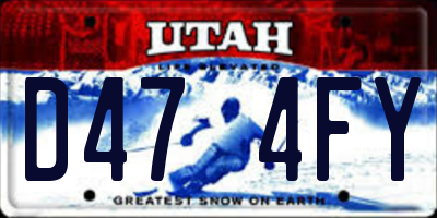 UT license plate D474FY