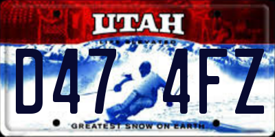 UT license plate D474FZ