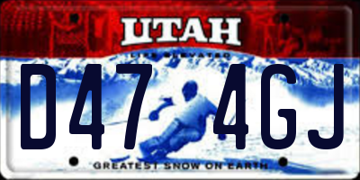 UT license plate D474GJ