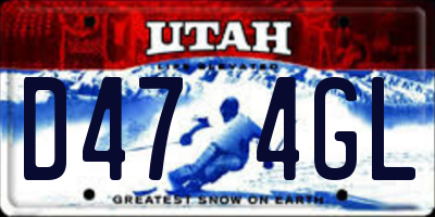 UT license plate D474GL