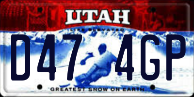 UT license plate D474GP