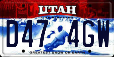 UT license plate D474GW