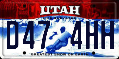 UT license plate D474HH