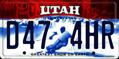 UT license plate D474HR