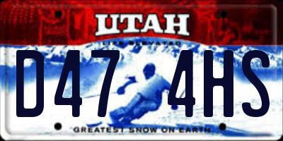 UT license plate D474HS