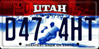 UT license plate D474HT