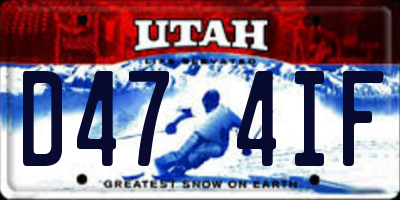 UT license plate D474IF