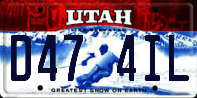 UT license plate D474IL