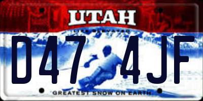 UT license plate D474JF