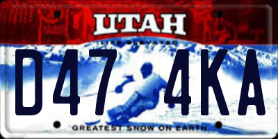 UT license plate D474KA