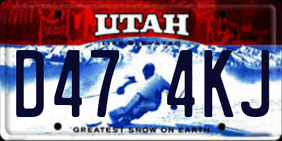 UT license plate D474KJ