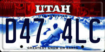 UT license plate D474LC