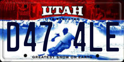 UT license plate D474LE