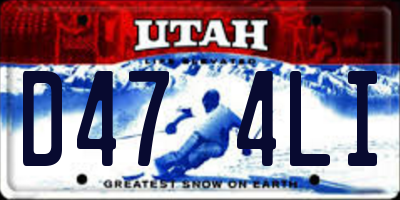 UT license plate D474LI