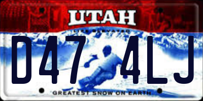 UT license plate D474LJ