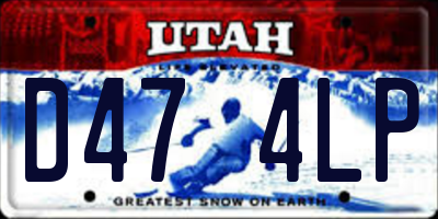 UT license plate D474LP
