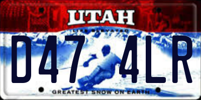 UT license plate D474LR