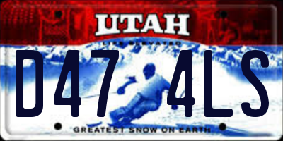 UT license plate D474LS