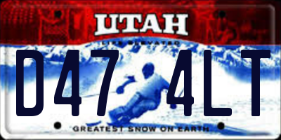 UT license plate D474LT
