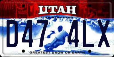 UT license plate D474LX