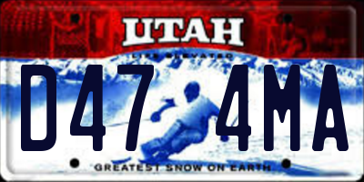 UT license plate D474MA