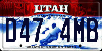 UT license plate D474MB