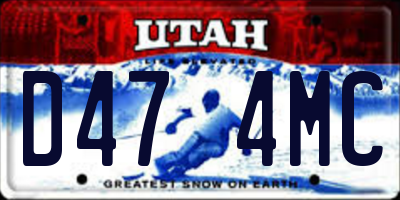 UT license plate D474MC