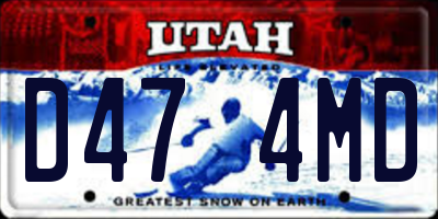 UT license plate D474MD