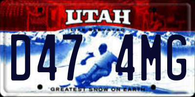 UT license plate D474MG