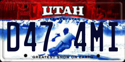 UT license plate D474MI