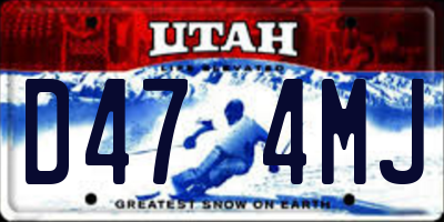 UT license plate D474MJ