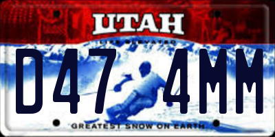 UT license plate D474MM