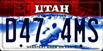 UT license plate D474MS