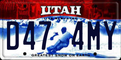 UT license plate D474MY