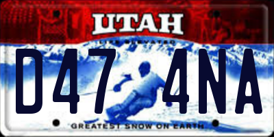 UT license plate D474NA
