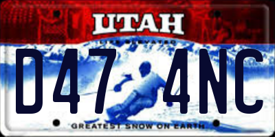 UT license plate D474NC