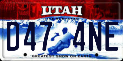 UT license plate D474NE