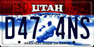 UT license plate D474NS