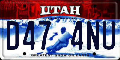 UT license plate D474NU