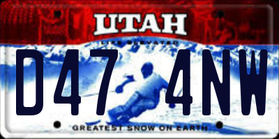 UT license plate D474NW