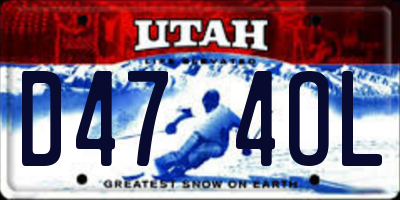 UT license plate D474OL