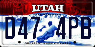 UT license plate D474PB