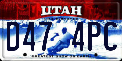 UT license plate D474PC