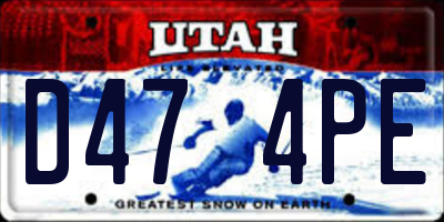 UT license plate D474PE