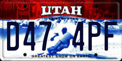 UT license plate D474PF